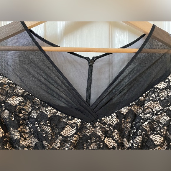 Classic Silhouette Lace Overlay Bodycon Dress - Picture 4 of 9